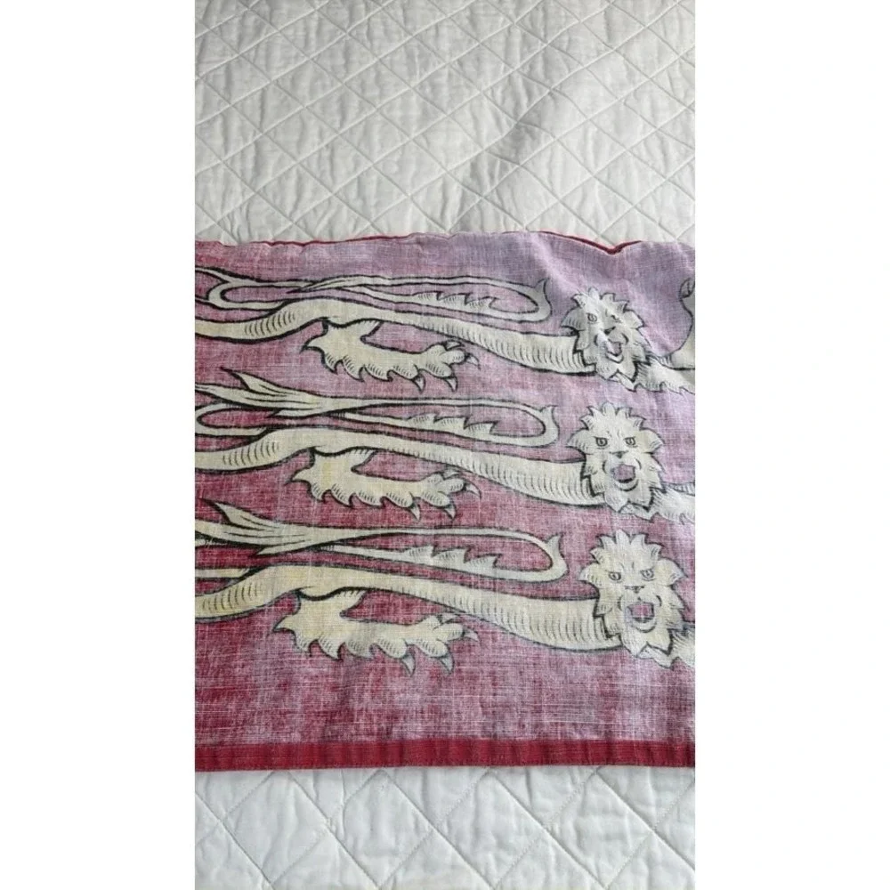 Richard Lion 15x25 English Heritage Banner Linen Cotton Red With Gold Lion UK
